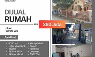 dijual rumah komplek permata biru