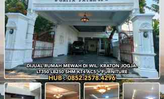 Dijual Rumah Mewah di Wilayah Kraton Jogja. Lt350 Lb250 Shm Kt4 Ac5