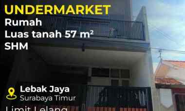 Dijual Rumah Aset Lelang Lebak Jaya Tambaksari Surabaya 2 Lantai SHM
