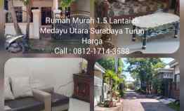 Rumah Dijual di Medayu Utara Surabaya 1.5 Lantai Turun Harga