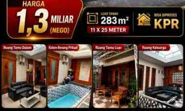 dijual rumah mewah ada kolam renang pribadi bisa kpr