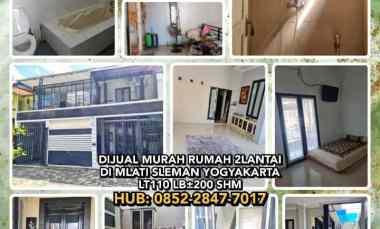 Dijual Murah Rumah 2 lantai di Mlati Sleman Yogyakarta. Lt110 Lb200 Shm