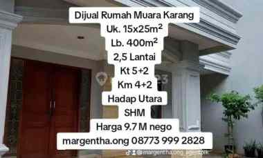 dijual rumah muara karang jakut hadap utara shm