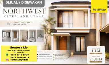 1 Miliaran Dijual Rumah Northwest Lake Citraland Surabaya Barat