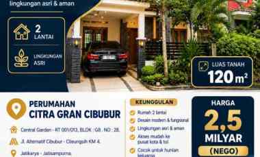 Dijual Hunian Eksklusif di Kawasan Premium Citra Gran Cibubur