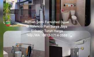 Rumah Dijual Puri Surya Jaya Valencia Sidoarjo Semi Furnished Murah