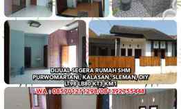 Dijual Segera Rumah Shm di Purwomartani, Kalasan Sleman Diy. Lt98 Lb80