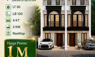 dijual rumah rooftop 1 milyran di jagakarsa