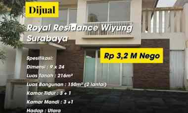 dijual rumah royal residance wiyung surabaya