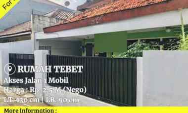 Dijual Rumah Tebet Hitung Tanah Lokasi Strategis Jalan 1 Mobil BU
