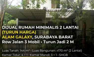 Dijual Rumah Alam Galaxy Waterterrace Surabaya Barat Row 3 Mobil