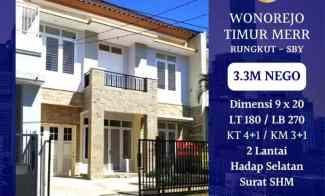 Rumah 2 Lantai Wonorejo Timur Merr Surabaya 3.3M Nego Hadap Selatan