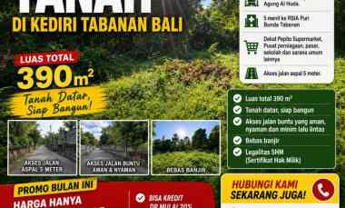 Dijual Segera Tanah di Kediri Tabanan Bali
