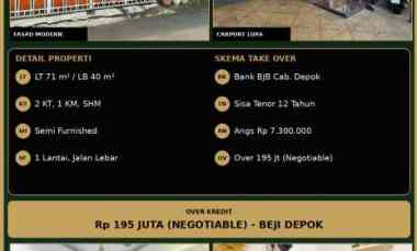 Dijual Take Over Rumah Strategis dan Nyaman Beji Depok