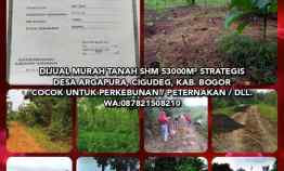 Dijual Murah Tanah Shm 53000m di Desa Argapura, Cigudeg, Kab. Bogor