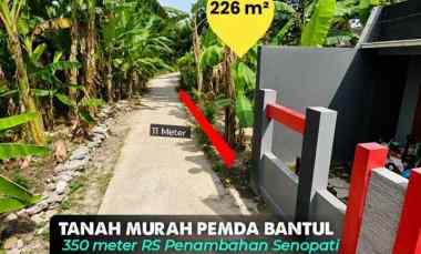 Tanah Murah di Trirenggo, dekat Pemda Bantul 350 meter Rs Penembahan