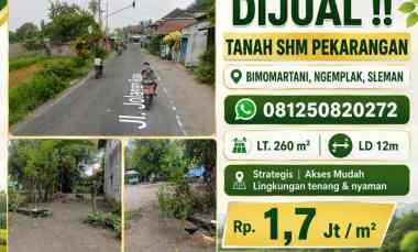 dijual tanah bimomartani ngemplak sleman