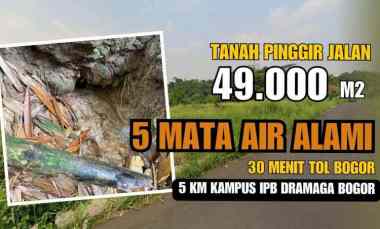 Dijual Tanah Pinggir Jalan SHM Ada 5 Mata Air Alami di Ciampea Bogor