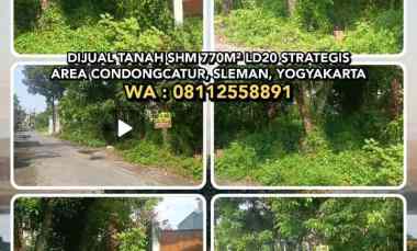 Dijual Tanah Shm 770m Ld20 Strategis Area Condongcatur, Sleman, Yogya