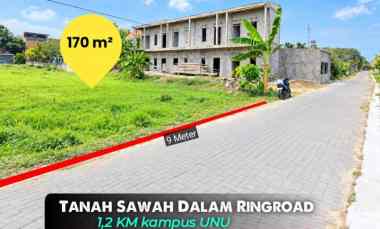 Tanah Sawah di Banyuraden, Sleman dalam Ringroad 1,2 km Kampus Unu