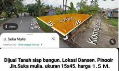 Tanah Siap Bangun. Lokasi Danau Sentarum. Pinggir Jalan Suka Mulia