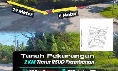dijual tanah dekat rsud prambanan