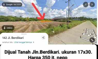 dijual tanah jalan berdikari