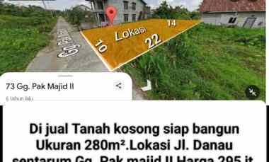 dijual tanah jalan danau sentarum gang