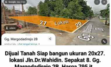dijual tanah jalan dr wahidin gang
