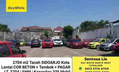 Dijual 2704 m2 Tanah Bangunan di Kota Sidoarjo Lantai Cor Beton