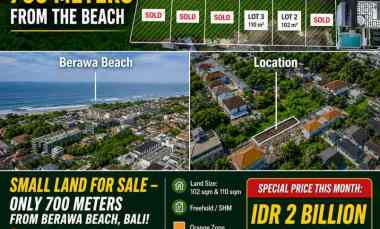 dijual tanah jalan pantai berawa