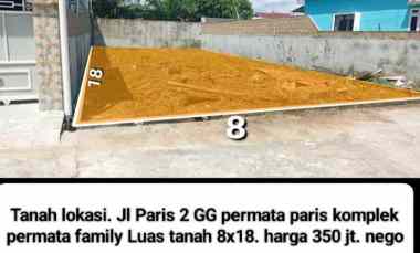 dijual tanah jalan paris 2