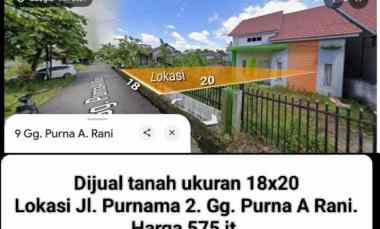 dijual tanah jalan purnama 2 gang