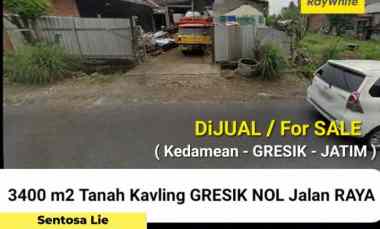 dijual tanah jalan raya slempit