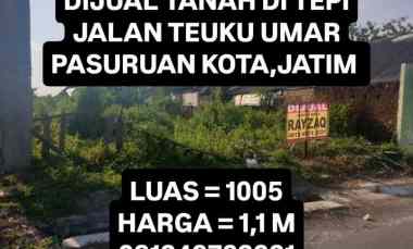 dijual tanah jalan teuku umar pasuruan