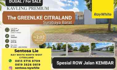 dijual tanah jalan the green lake citraland