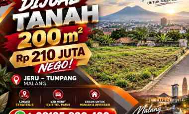 dijual tanah jeru tumpang malang