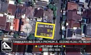 dijual tanah jl gedung hijau pondok