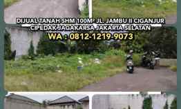 Dijual Tanah Shm 100m jl. Jambu Ii Ciganjur Jagakarsa Jakarta Selatan