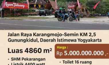 dijual tanah jl karangmojo semin gunung