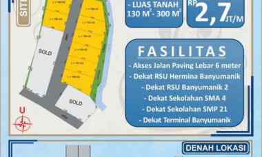 Kavling Siap Bangun Banyumanik SHM Lokasi Strategis Cocok untuk Kos