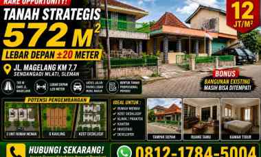 dijual tanah jl magelang km 8 mulungan