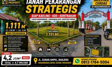 Area Berkembang Tanah Siap Jadi Kavlingan di Banjeng Maguwoharjo Slema