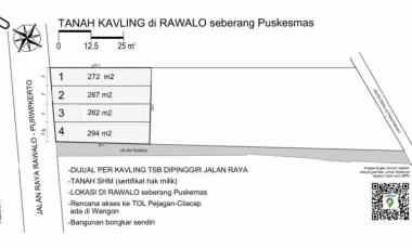 dijual tanah jl raya rawalo purwokerto