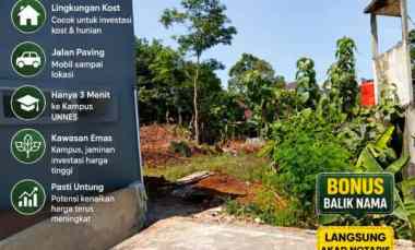 Tanah dekat Kampus Unnes Siap Bangun Shm Lingkungan Kost