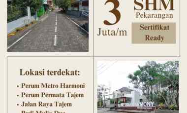 Tanah Kaveling Lingkungan Perumahan dekat Jalan Tajem 3 juta/m