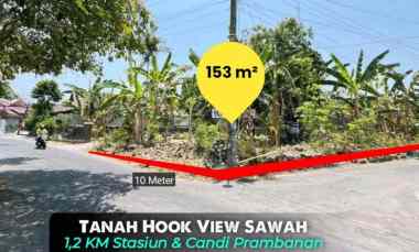 Tanah Mangku Aspal View Sawah di Prambanan, dekat jl.jogja Solo 1,2 K