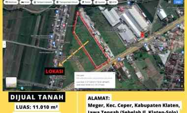 dijual tanah komersial luas 1 1 ha jl solo jogja