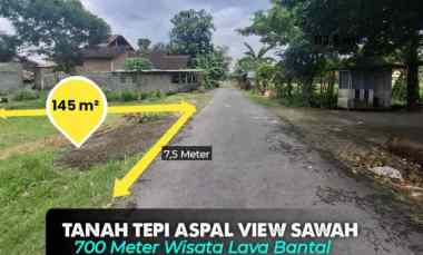 Tanah Tepi Aspal di Berbah, Sleman 700 meter Wisata Lava Bantal Lok