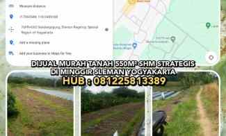 Dijual Murah Tanah 550m Shm Strategis di Minggir Sleman Yogyakarta
